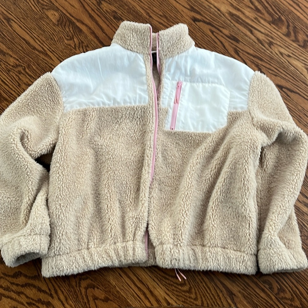 H&M Teddy Fleece Colour Block Jacket